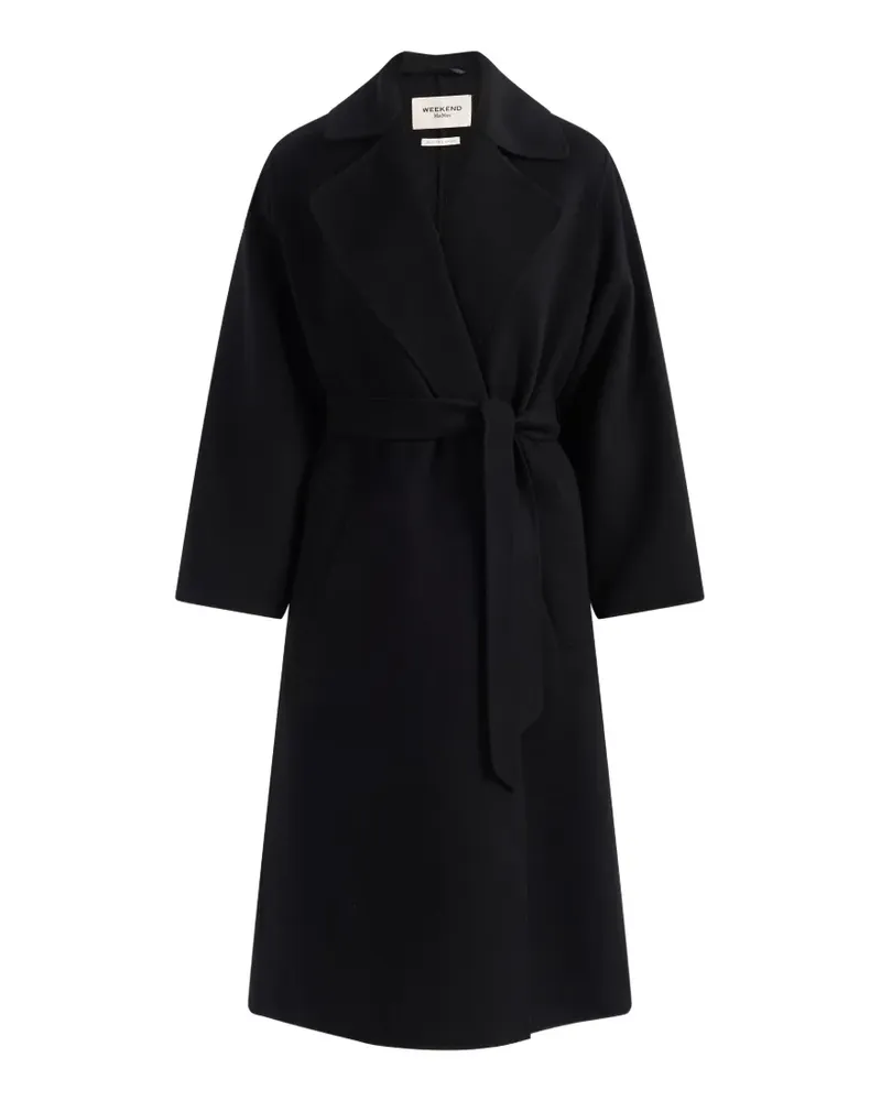 Max Mara Mantel mit Gürtel - Schwarz Schwarz