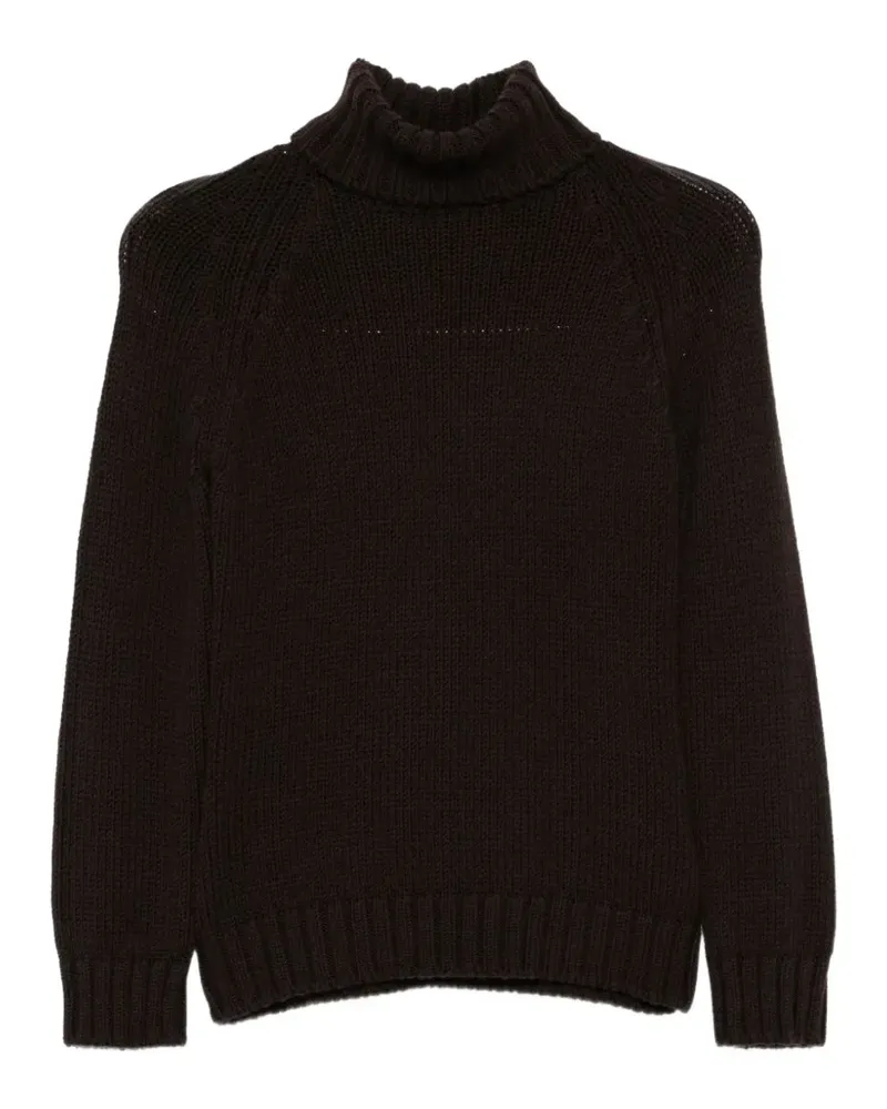 BASE Milano ribbed-knit roll-neck sweater - Schwarz Schwarz