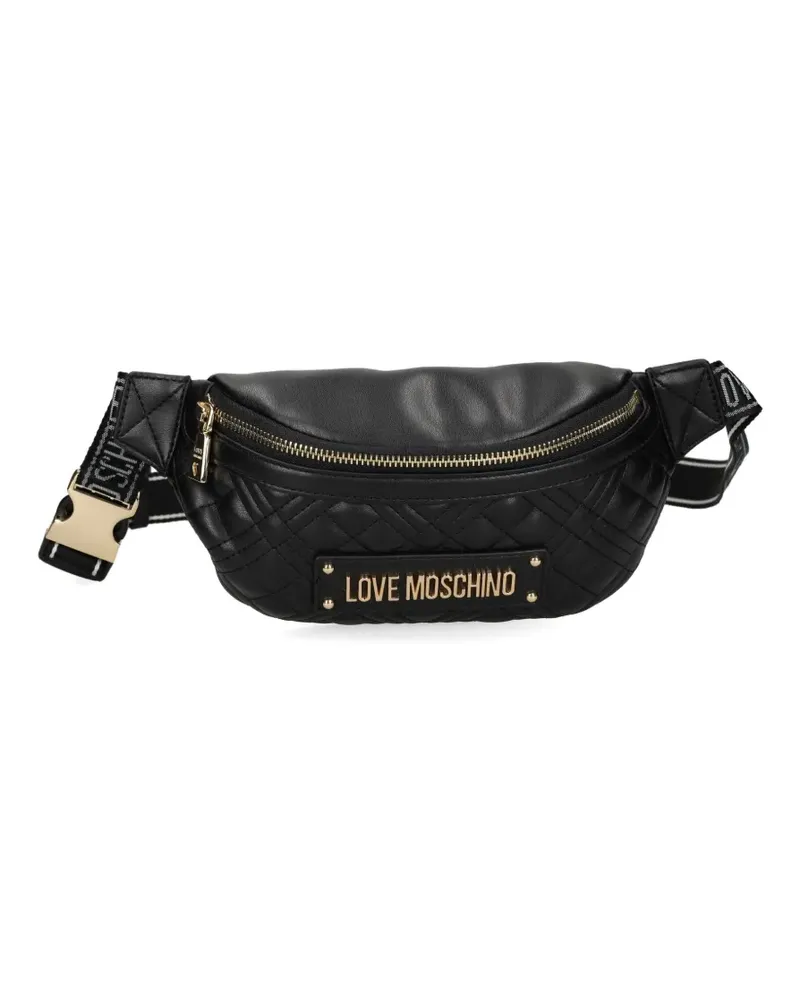 Moschino Gesteppte Gürteltasche mit Logo - Schwarz Schwarz