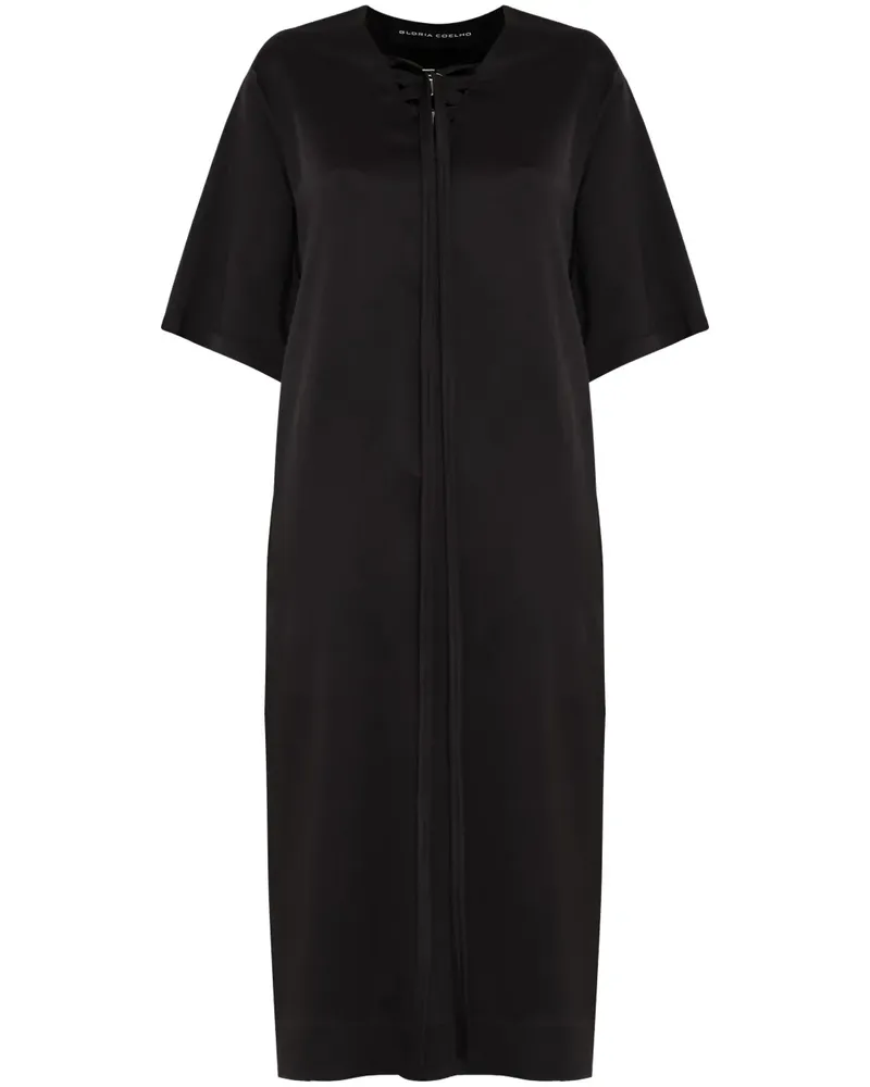 Gloria Coelho Midikleid mit lockerem Schnitt - Schwarz Schwarz