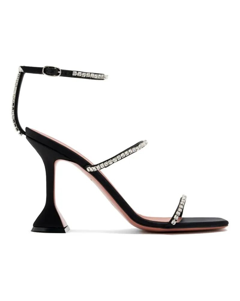 Amina Muaddi Gilda Sandalen 95mm - Schwarz Schwarz