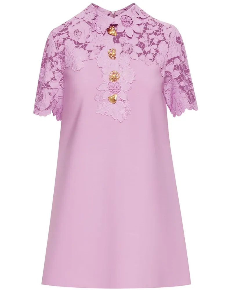 Oscar de la Renta Botanisches Minikleid - Rosa Rosa