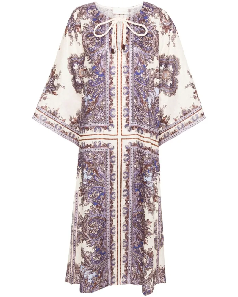 Zimmermann Ottie Kaftankleid aus Leinen - Nude Nude