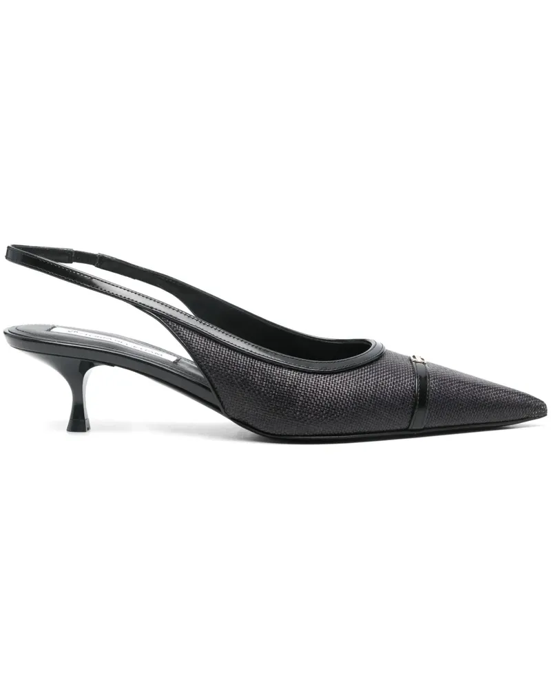 Victoria Beckham Slingback-Pumps aus Canvas 50mm - Schwarz Schwarz