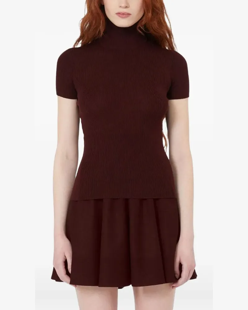 Max Mara Gerippter Rollkragenpullover - Rot Rot