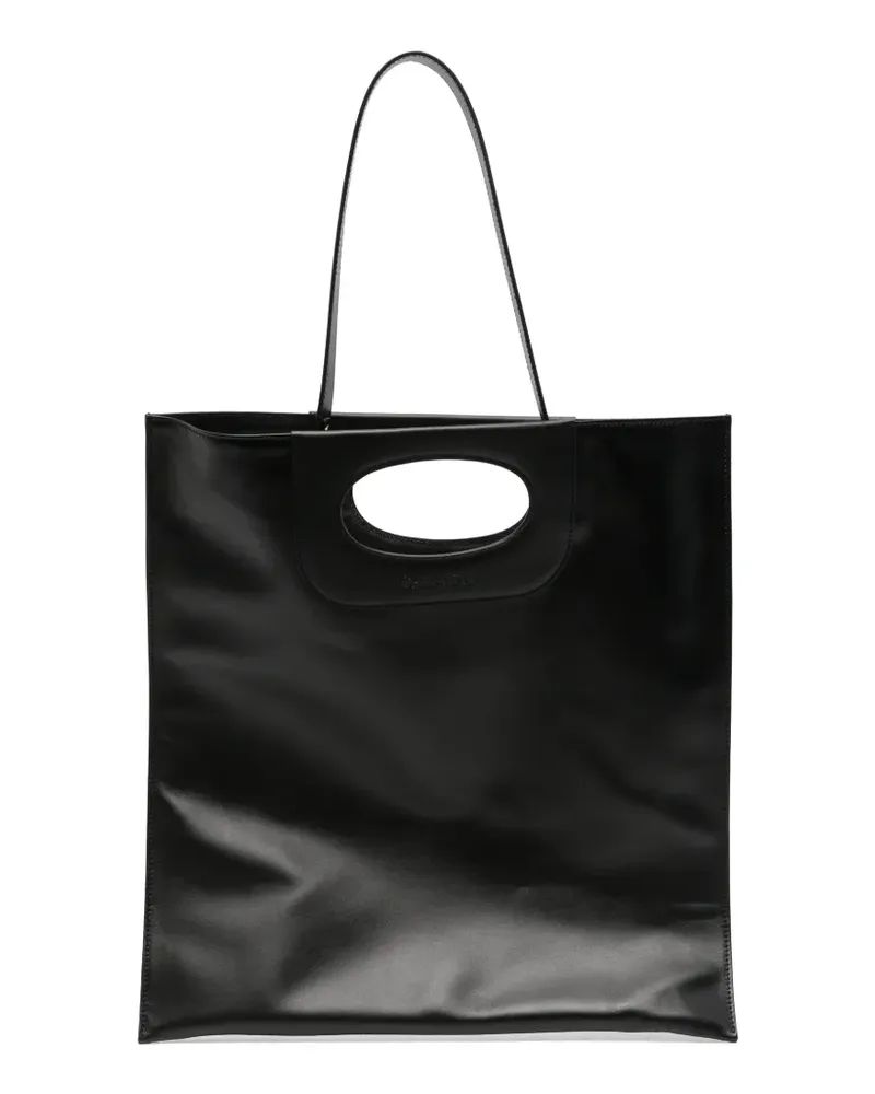 Gherardini Piattina Tote Bag aus Leder - Schwarz Schwarz