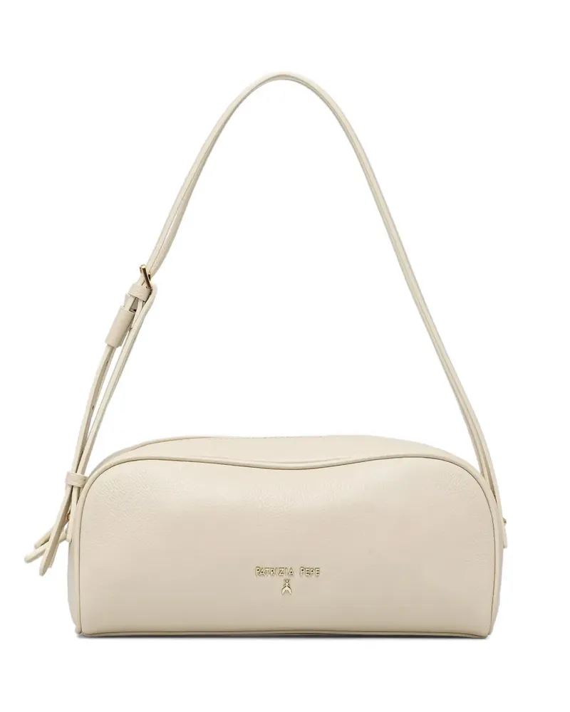 Patrizia Pepe logo-plaque leather tote bag - Nude Nude