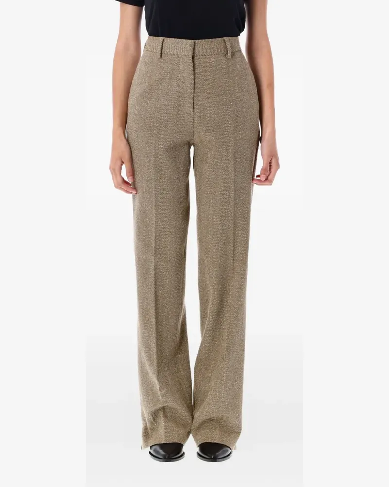 Golden Goose Maeva Hose mit Fischgrätenmuster - Braun Braun