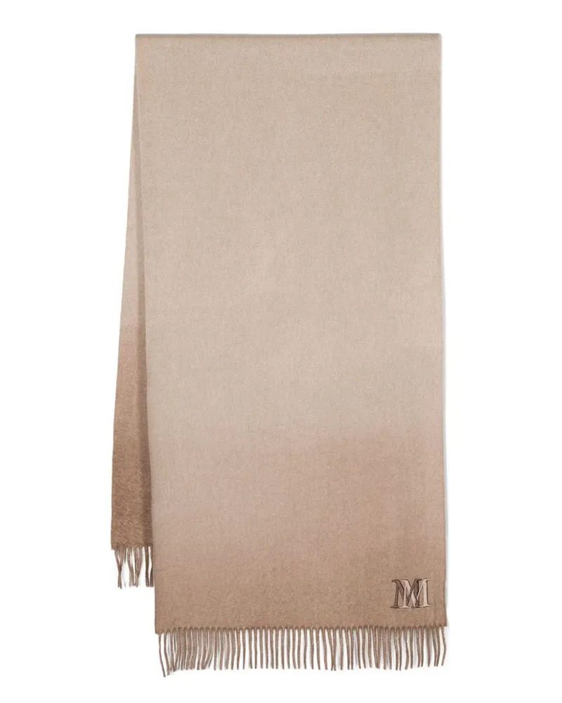 Max Mara Kaschmirschal mit Logo-Stickerei - Nude Nude