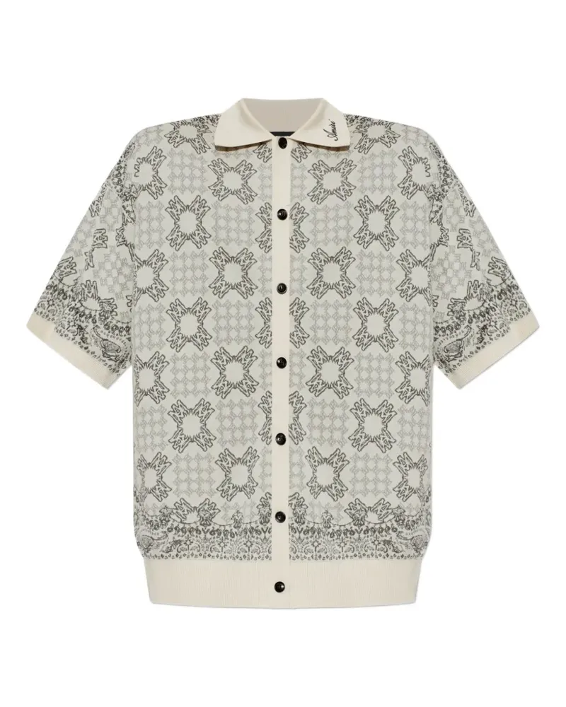 Amiri geometric-pattern short-sleeve shirt - Grau Grau
