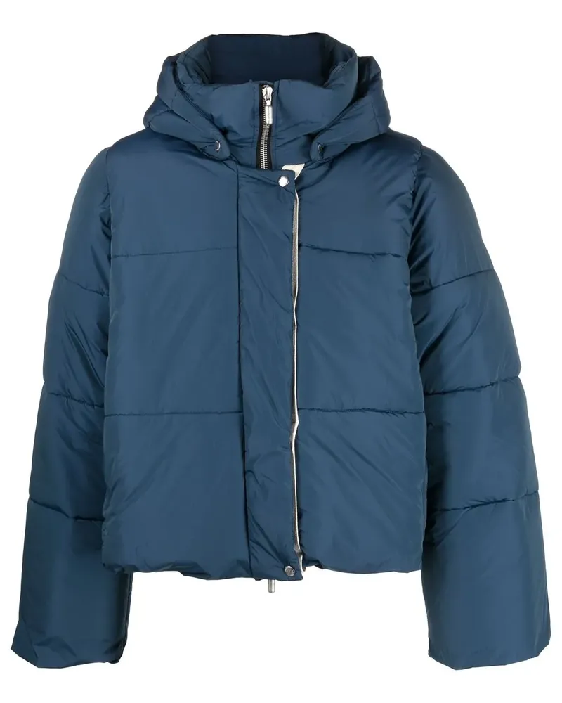 RHUDE Gefütterte Jacke mit Logo-Print - Blau Blau