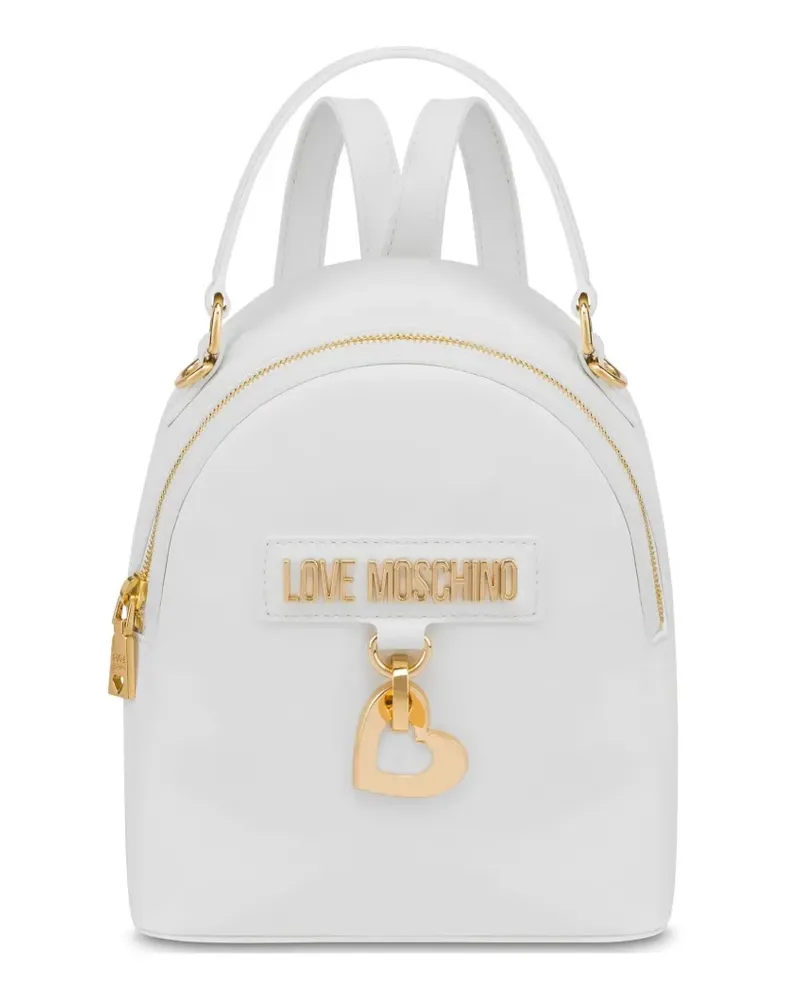 Moschino Rucksack mit Logo-Applikation - Weiß Weiß