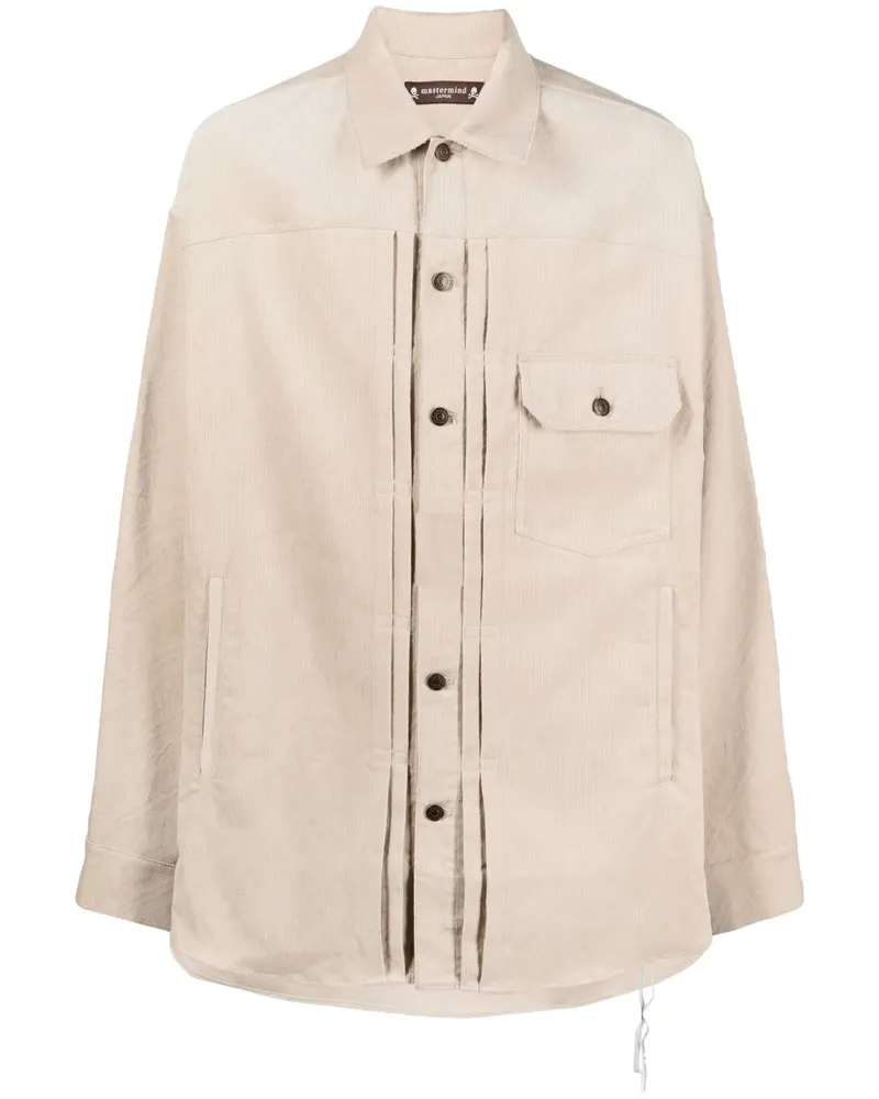 Mastermind Japan Hemdjacke aus Cord mit Totenkopf-Print - Nude Nude