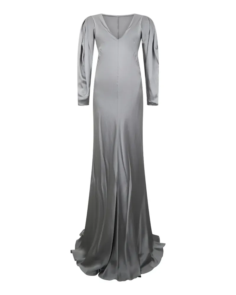 Alberta Ferretti Robe mit V-Ausschnitt - Grau Grau