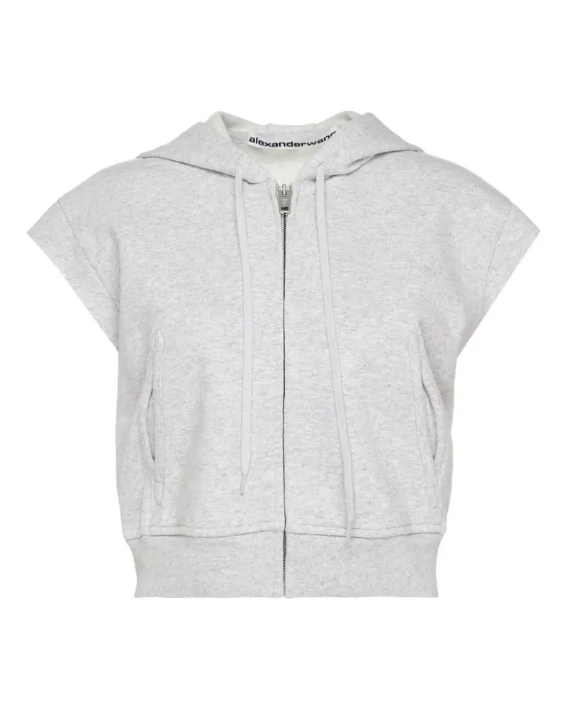 Alexander Wang zip-up short-sleeve hoodie - Grau Grau