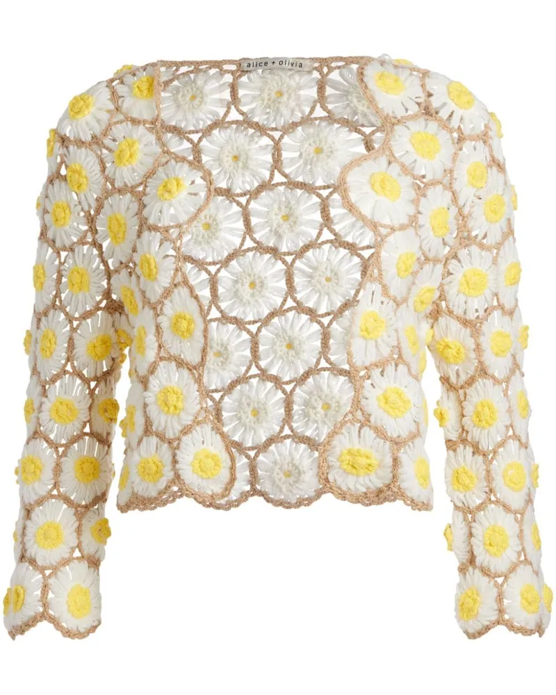 Alice + Olivia Gehäkelter Anderson Cardigan - Nude Nude