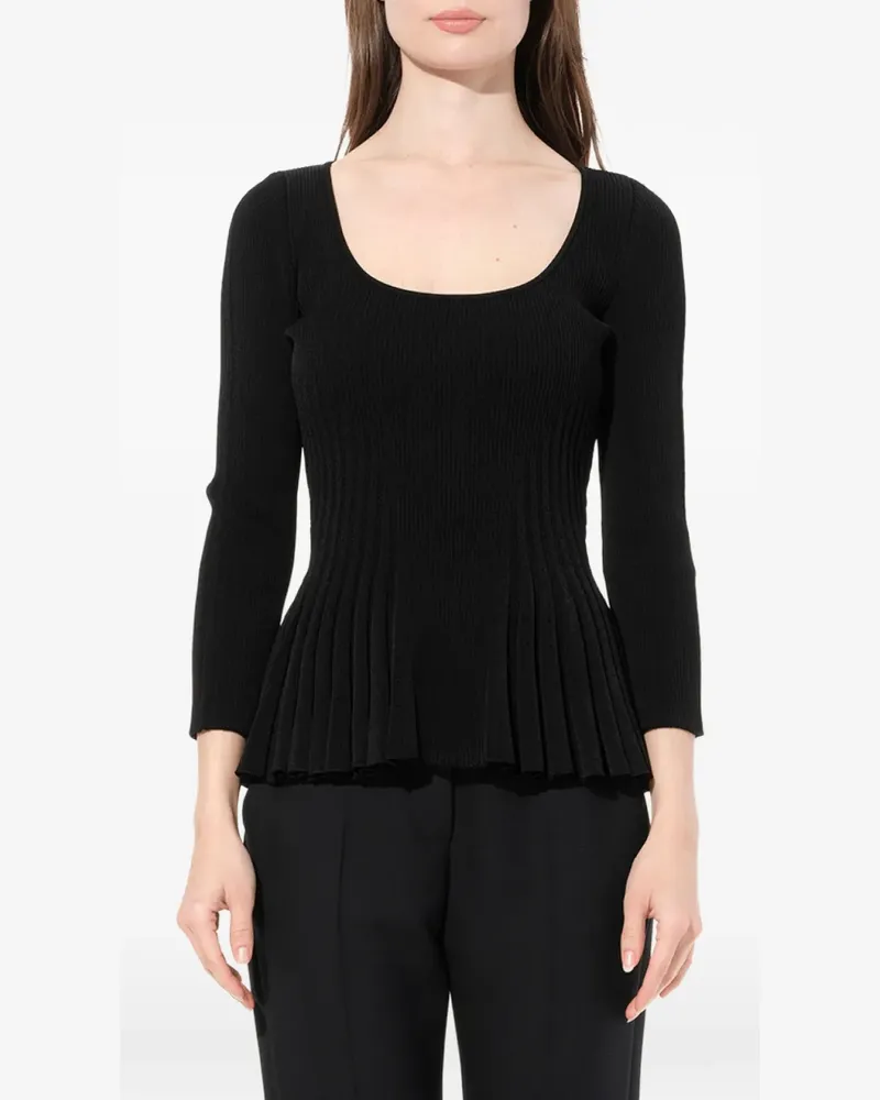 Alexander McQueen Oberteil mit Schößchen - Schwarz Schwarz