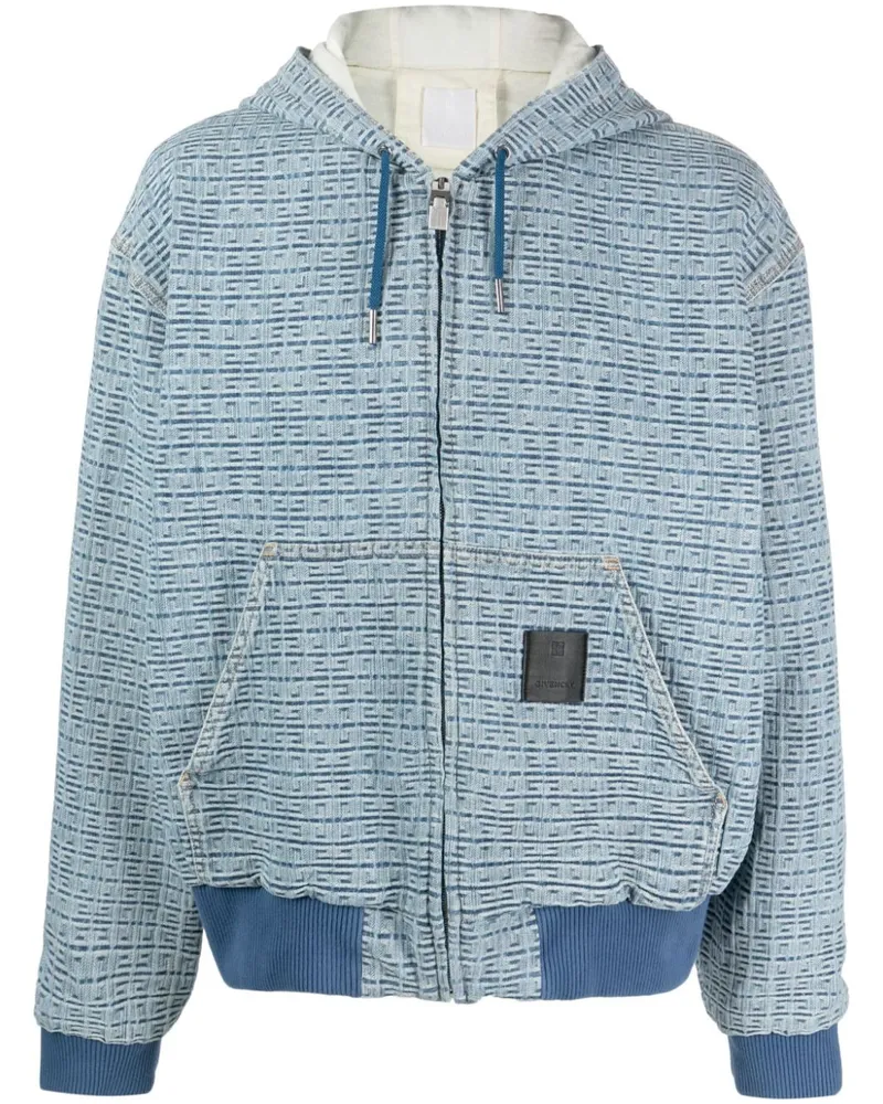 Givenchy Jeansjacke mit 4G-Motiv Blau