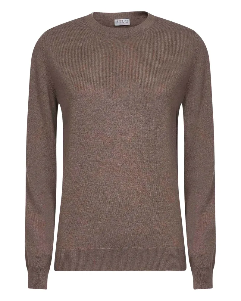 Brunello Cucinelli Kaschmirpullover mit Rundhalsausschnitt - Braun Braun