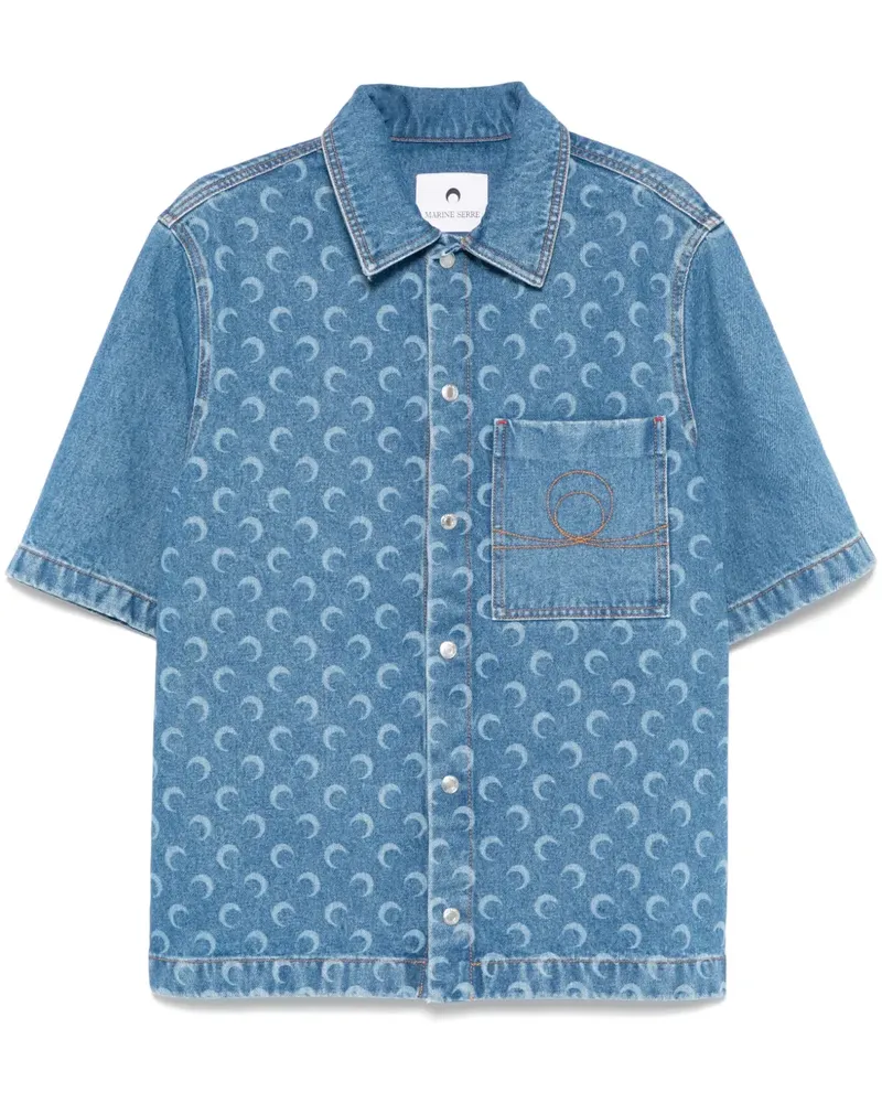 Marine Serre Moon Laser Jeanshemd - Blau Blau