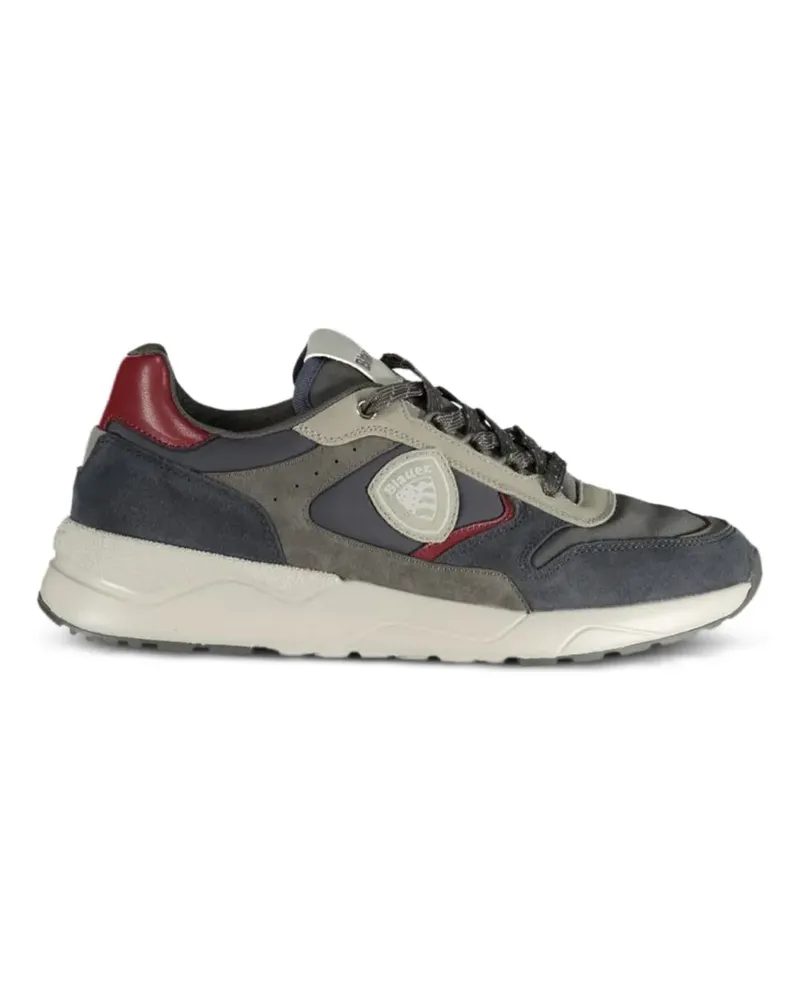 Blauer Sneakers mit Kontrasteinsätzen Blau