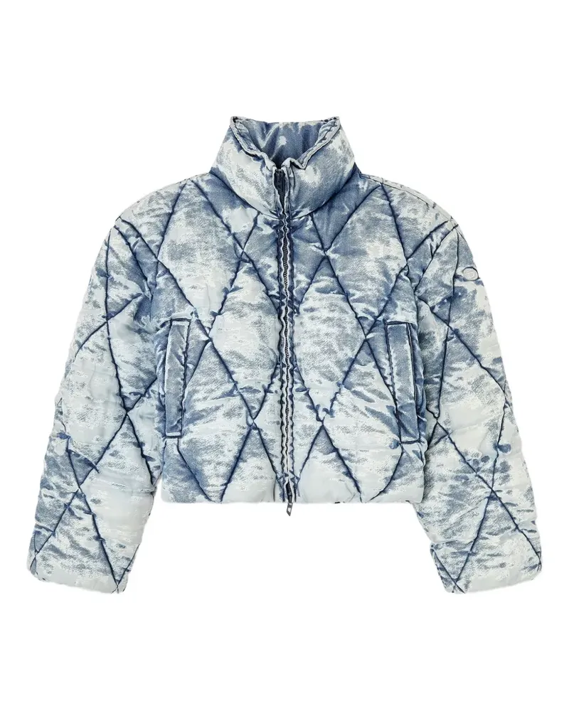 Diesel Gesteppte Jacke mit Acid-Wash-Effekt - Blau Blau