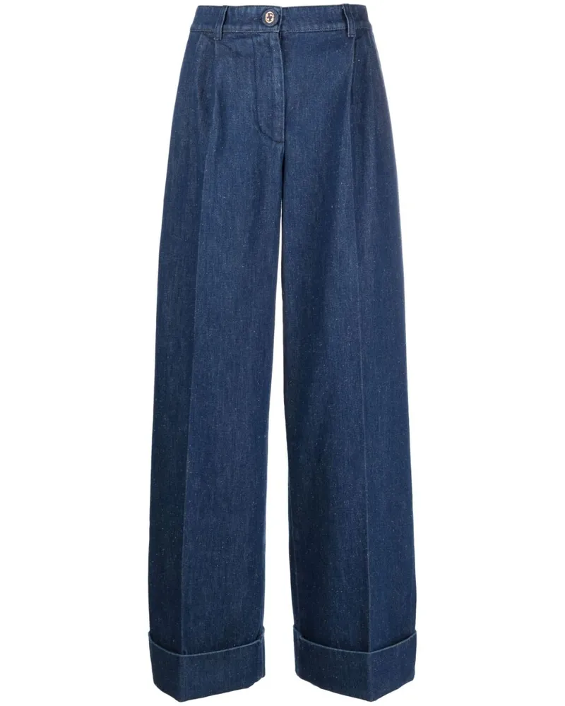 Gucci Weite High-Waist-Jeans - Blau Blau