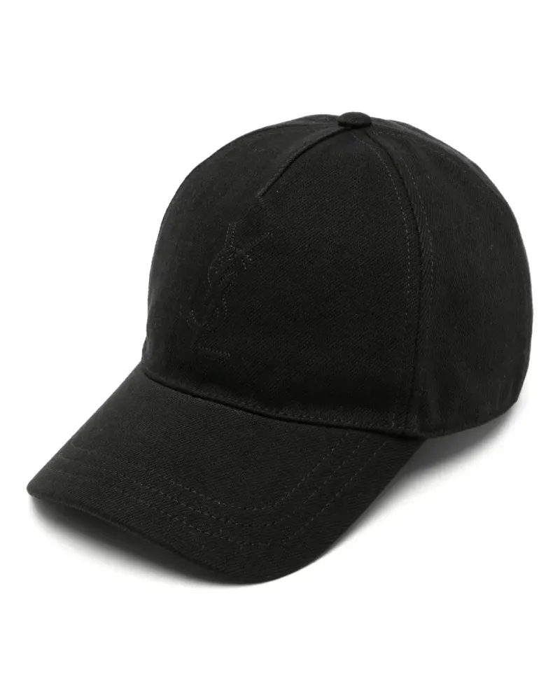 Saint Laurent Cassandre Baseballkappe mit Stickerei - Schwarz Schwarz