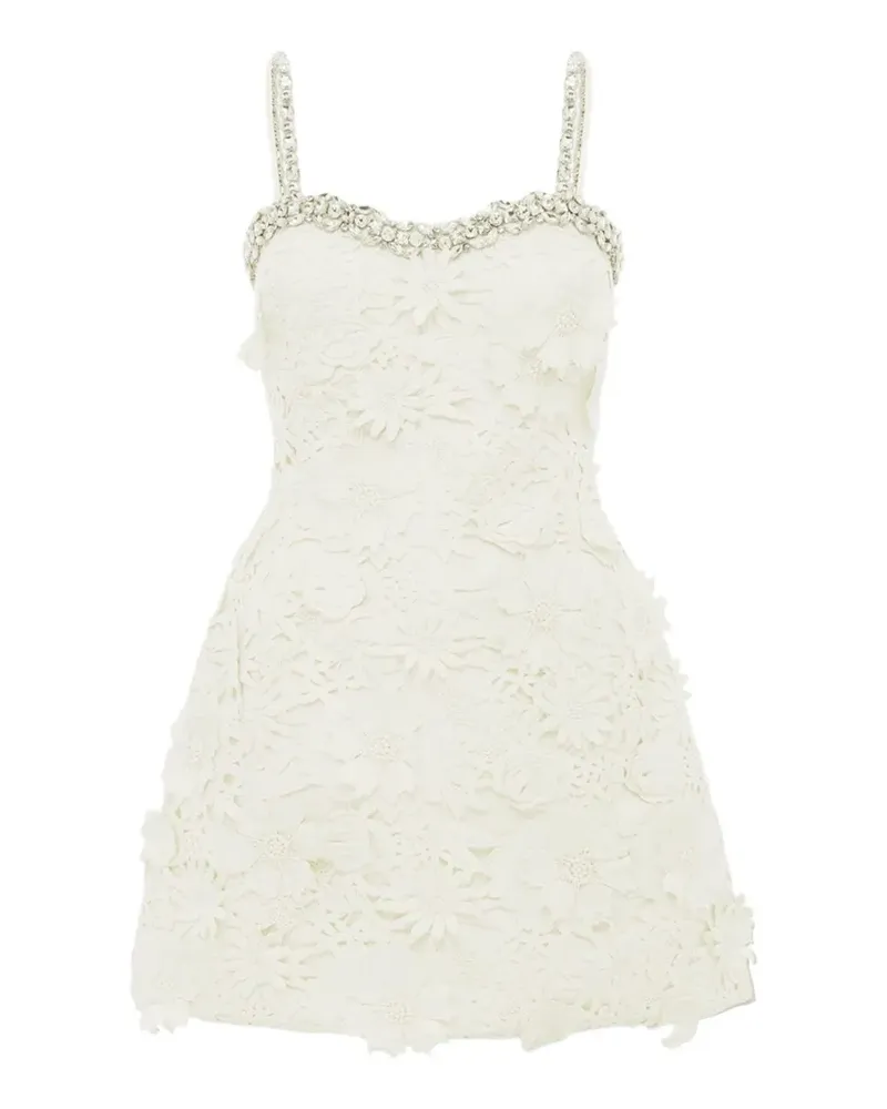 LEO LIN Sophia Minikleid mit Blumenverzierung - Weiß Weiß