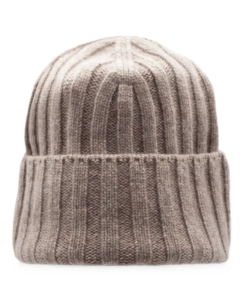 Cruciani Gerippte Beanie aus Kaschmir - Nude Nude