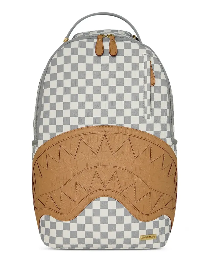 Sprayground Karierter Rucksack mit Prägung - Grau Grau