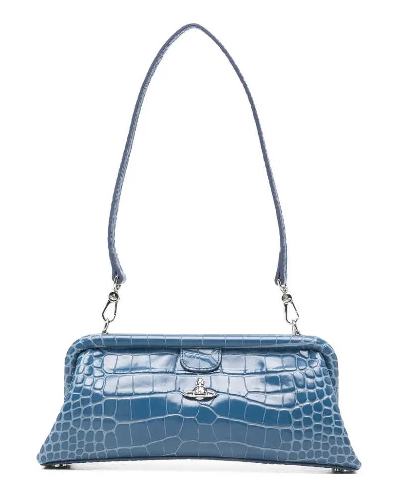 Vivienne Westwood Jane Schultertasche mit Kroko-Effekt - Blau Blau