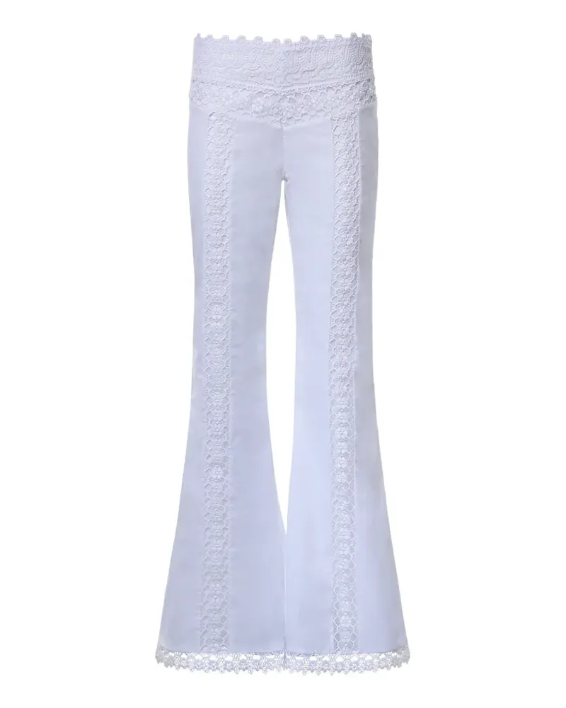 Charo Ruiz Vianora lace-trimmed flared trousers - Weiß Weiß