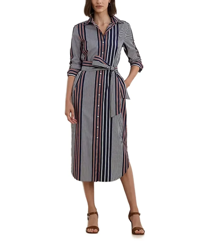 Ralph Lauren Gestreiftes Midikleid - Blau Blau