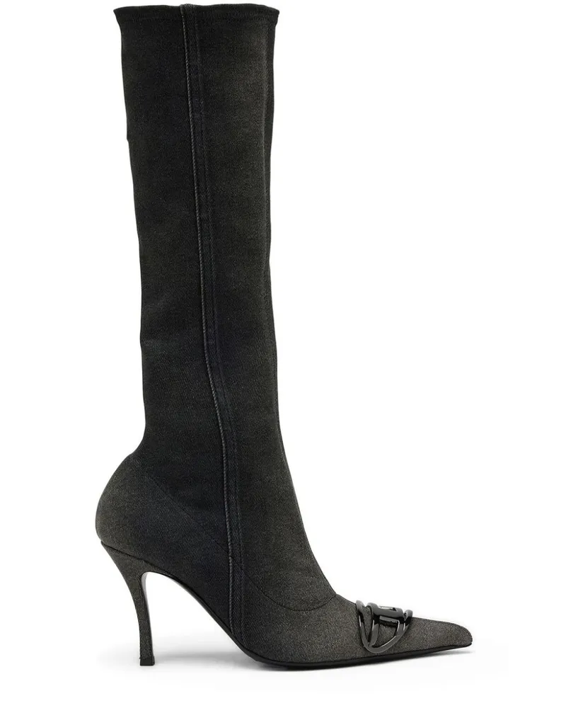 Diesel Kniehohe D-Venus Kb D Jeansstiefel 90mm - Schwarz Schwarz