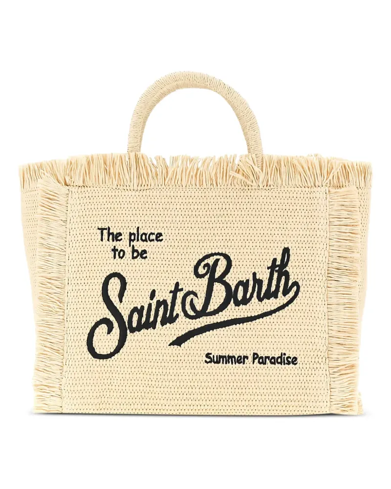MC2 Saint Barth Colette fringed beach bag - Nude Nude