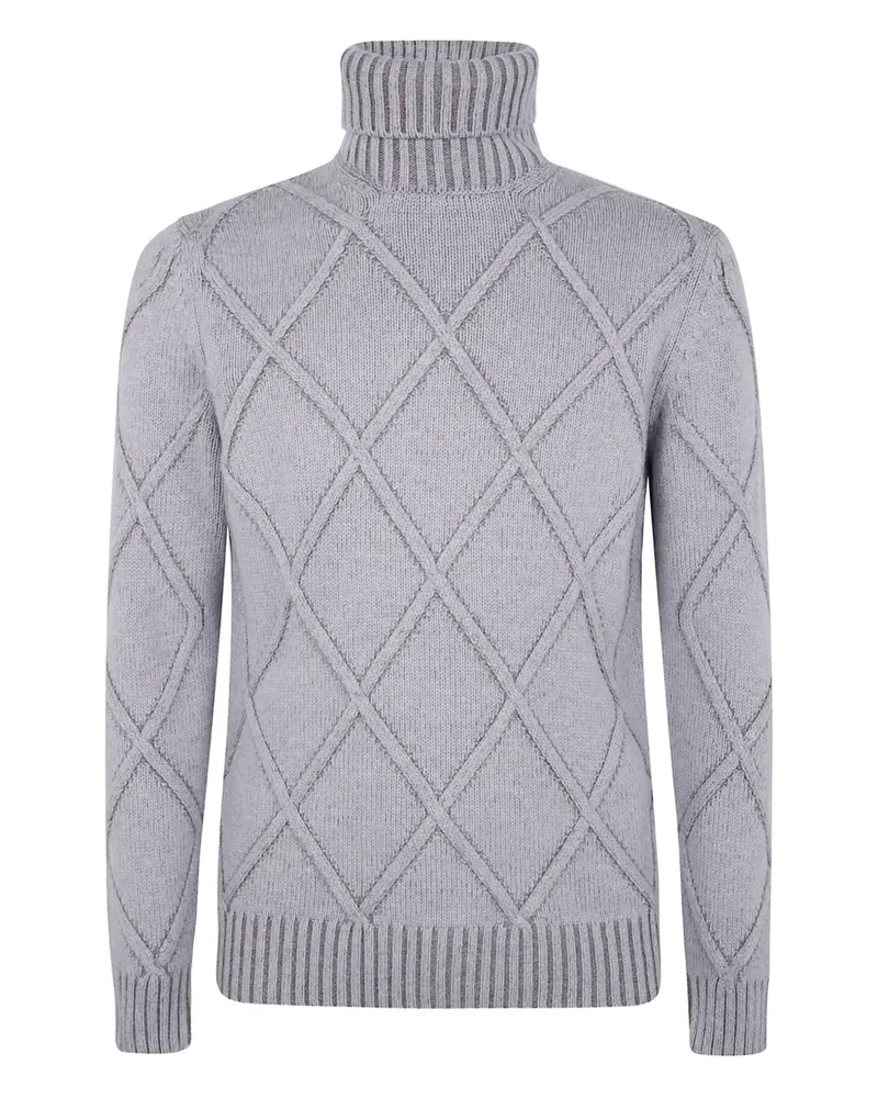 BARBA Pullover mit Argyle-Muster - Grau Grau