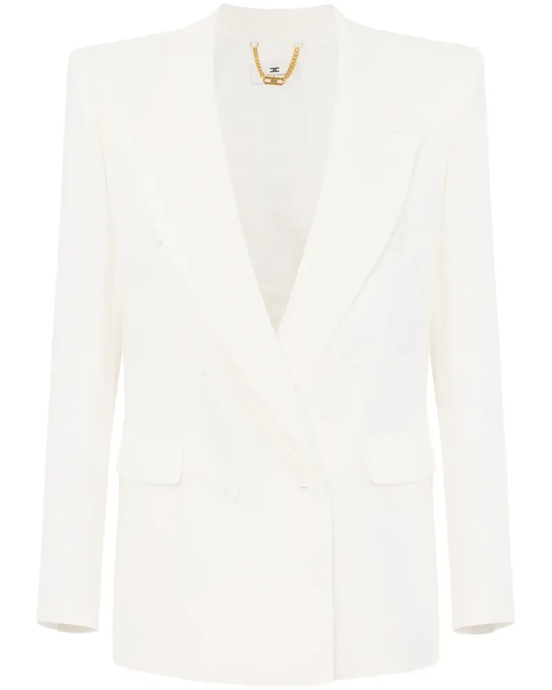 Elisabetta Franchi Doppelreihiger Blazer - Weiß Weiß