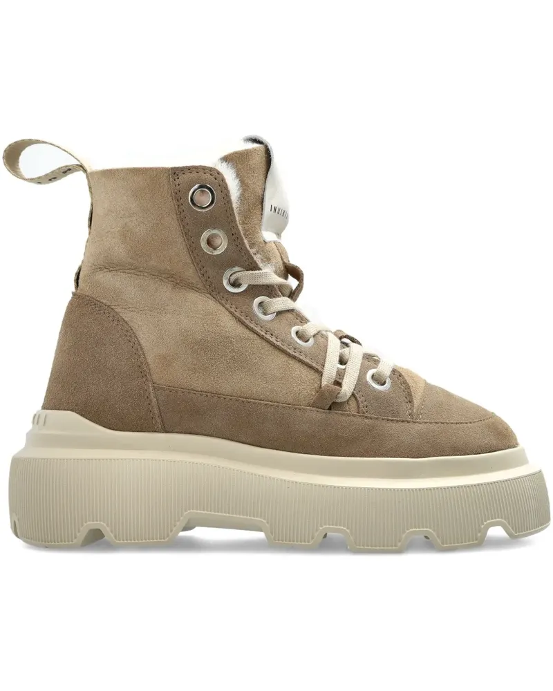 INUIKII Matilda lace-up platform boots - Nude Nude