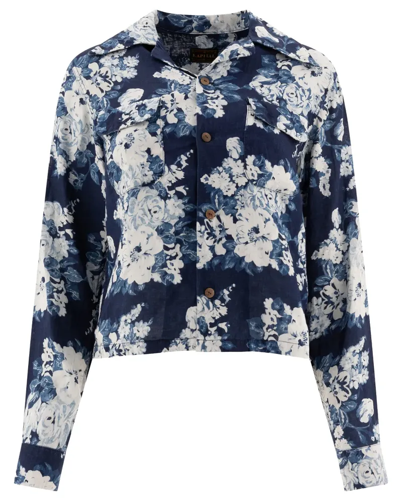 KAPITAL Champetre Discharge Hemd - Blau Blau
