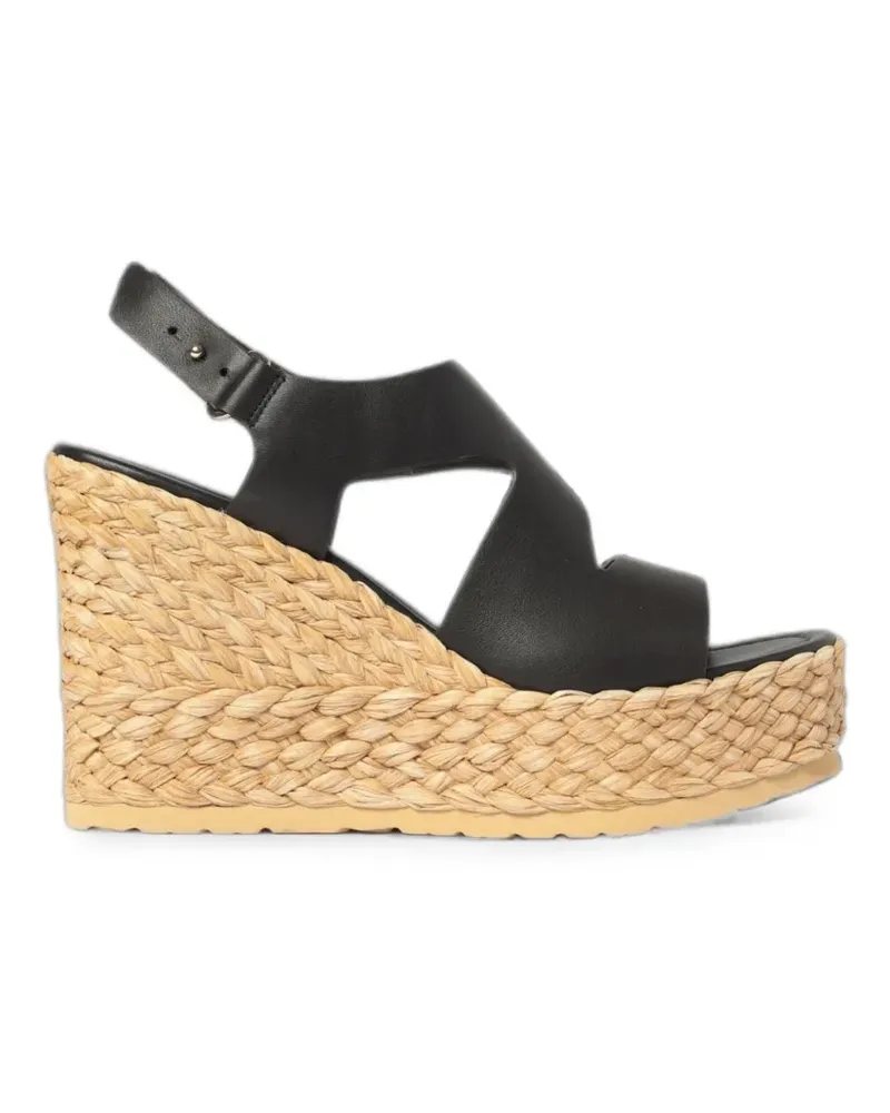 Paloma Barceló Aurora Calidis leather wedge espadrilles - Braun Braun