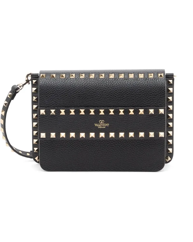 Valentino Garavani Rockstud small shoulder bag in grainy calfskin - Schwarz Schwarz