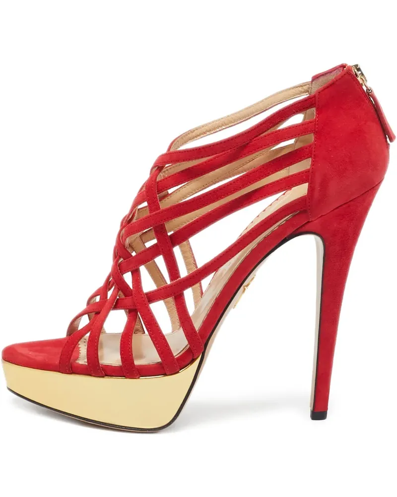 Charlotte Olympia Plateau-Pumps mit Riemen - Rot Rot