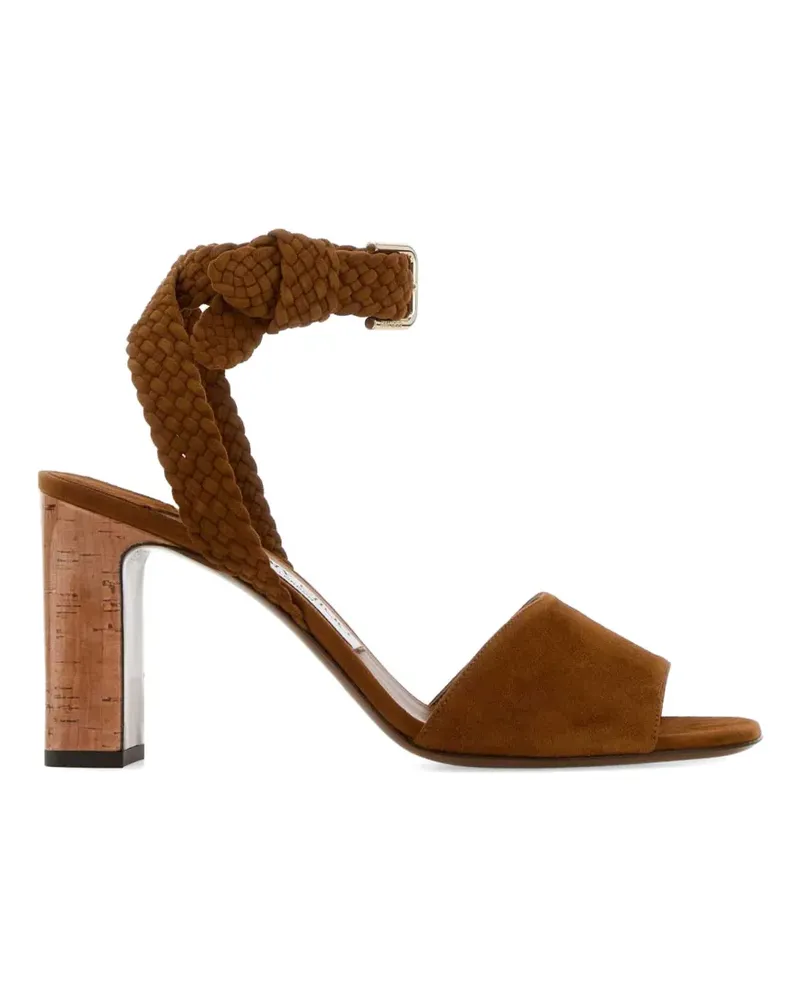 Jimmy Choo Rori Wildledersandalen mit geflochtener Schnalle - Braun Braun