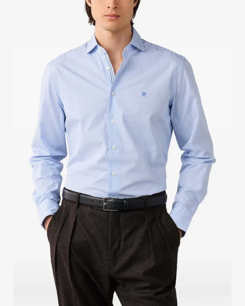 Hackett Gestreiftes Hemd - Blau Blau