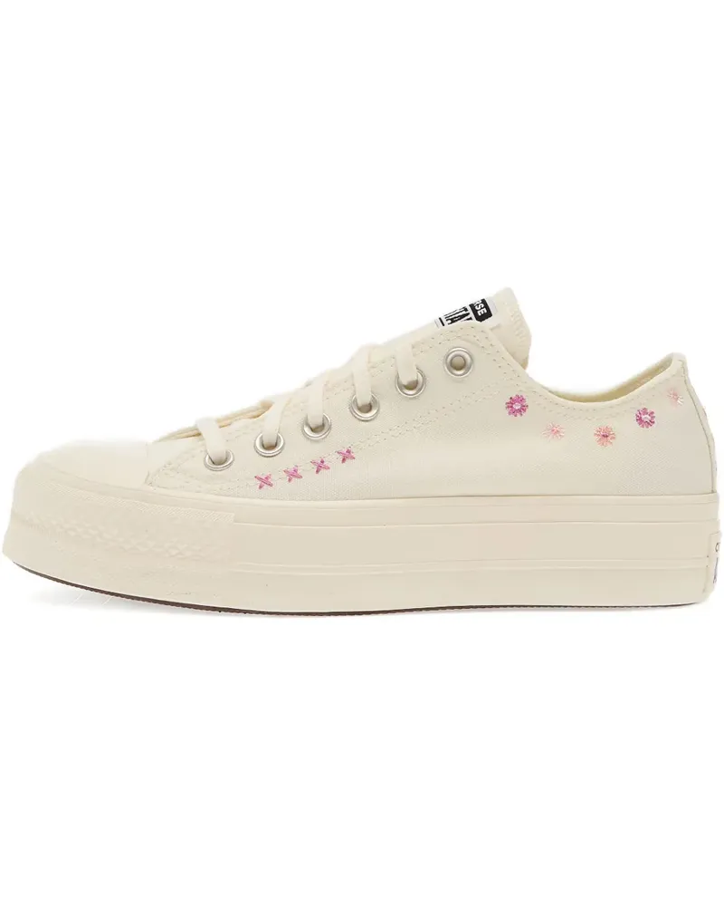 Converse Chuck Taylor Plateau-Sneakers mit Blumenstickerei - Nude Nude