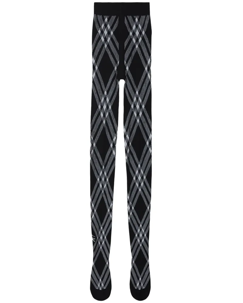 Burberry Karierte Strumpfhose - Schwarz Schwarz