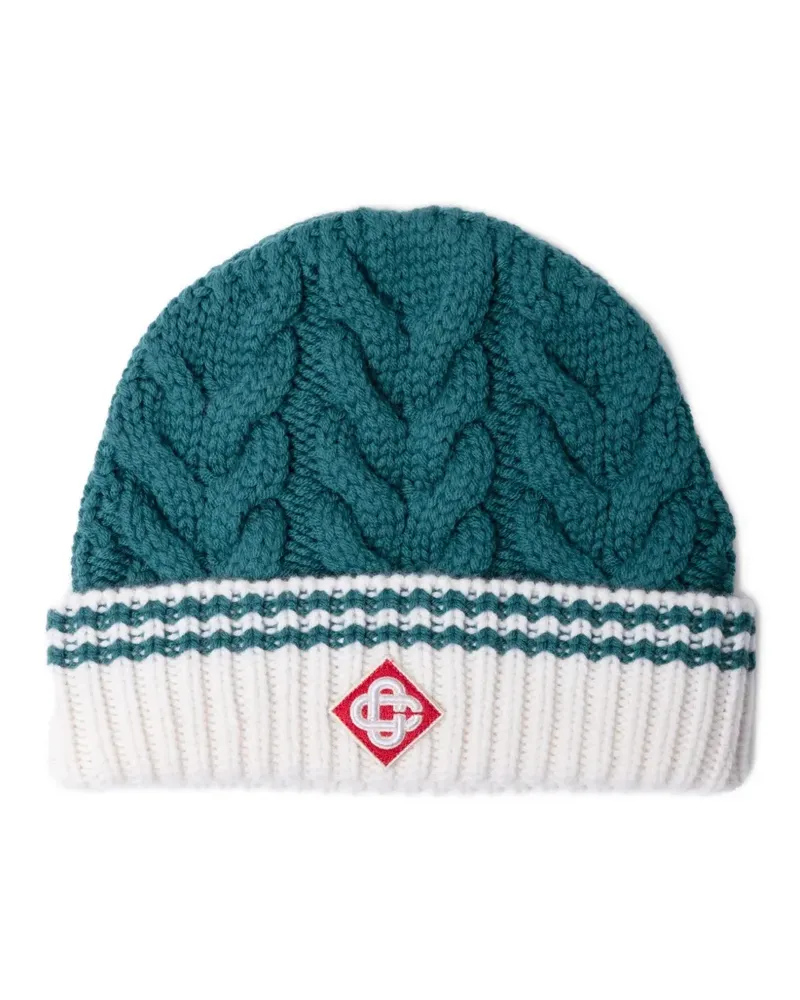 Casablanca Paris Beanie Zopfmuster - Grün Grün