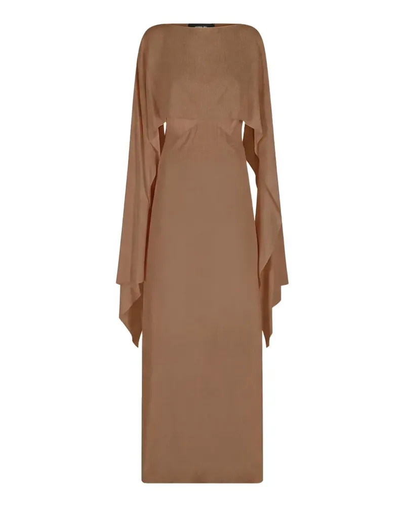 Federica Tosi cape-sleeve open-back maxi dress - Braun Braun
