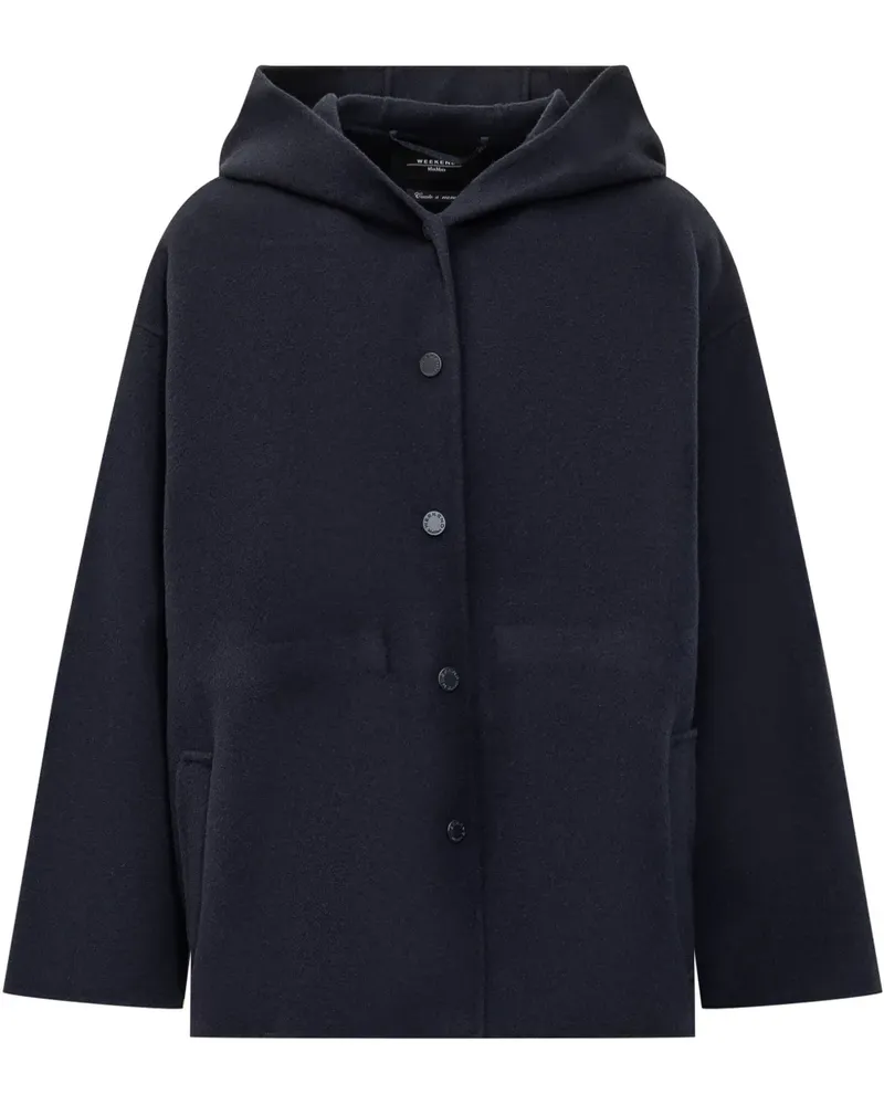 Max Mara Mantel mit Kapuze - Blau Blau